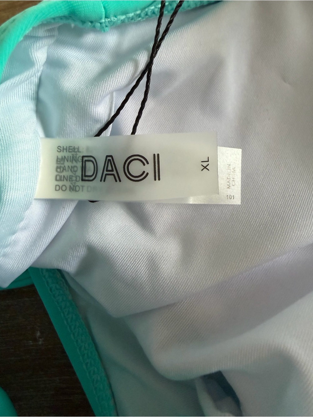 DACI Teal Twist Wrap Front Bikini Swim Top XL NWT Lace Up Size Beach Summer Pool - Picture 9 of 11